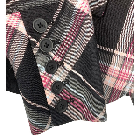 Vintage 1990's Mixit Sz 10 Pink Plaid Shrunken Blazer Jacket Clueless Friends - Picture 5 of 11